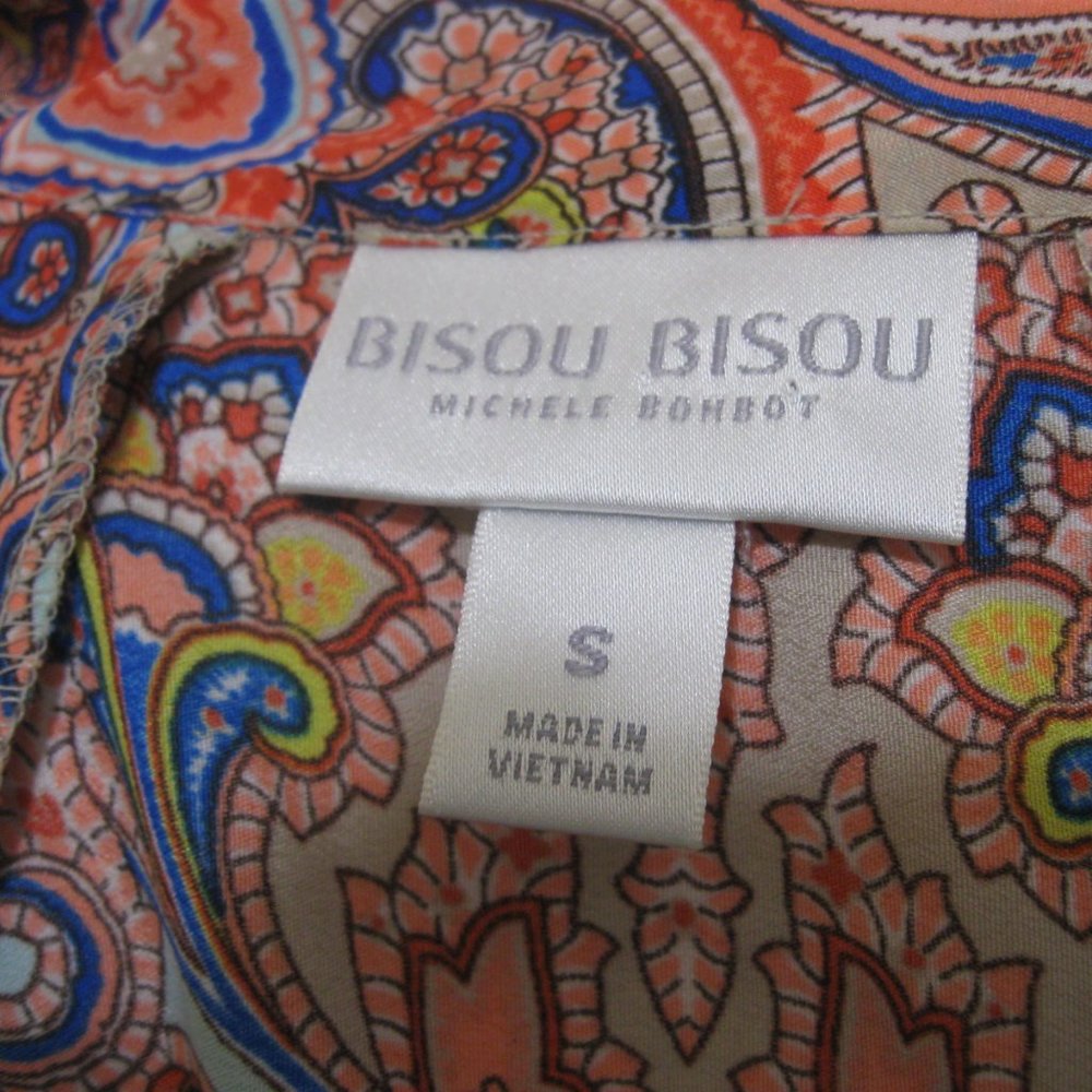 ***SOLD*** Collared Halter Tunic Top sz S Colorful Boho Paisley Print - Picture 10 of 12